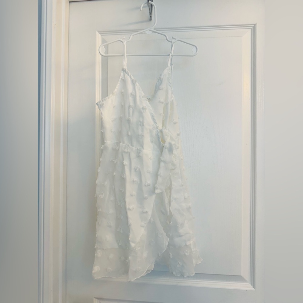 SHEIN girls White Textured Strap Dress- Girls 9y